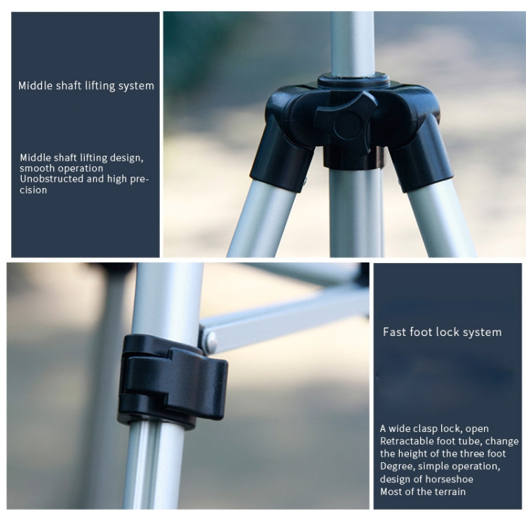130cm 4-Section Folding Aluminum Alloy Tripod Mount with Three-Dimensional Head(Champagne Gold) - Tripods by PMC TechLife | Online Shopping South Africa | PMC TechLife | Buy Now Pay Later Mobicred