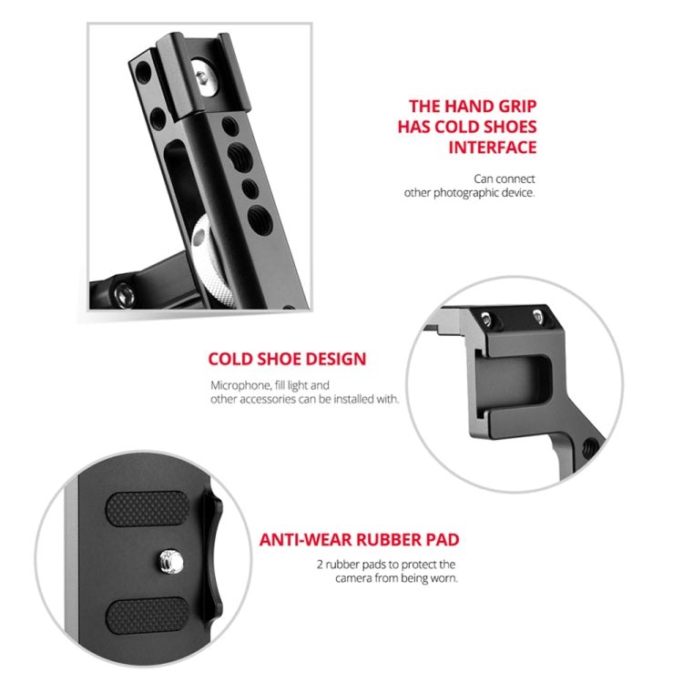 YELANGU C22 YLG0334B Video Camera Cage Stabilizer with Handle for Canon EOS R5/R6 (Black)