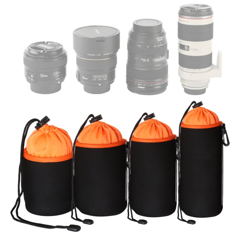 4 in 1 SLR Camera Lens Bag Micro Single Lens Bag Lens Inner Bile Bag Water-resistant Protective Case Plus Velvet Thickening (Orange)