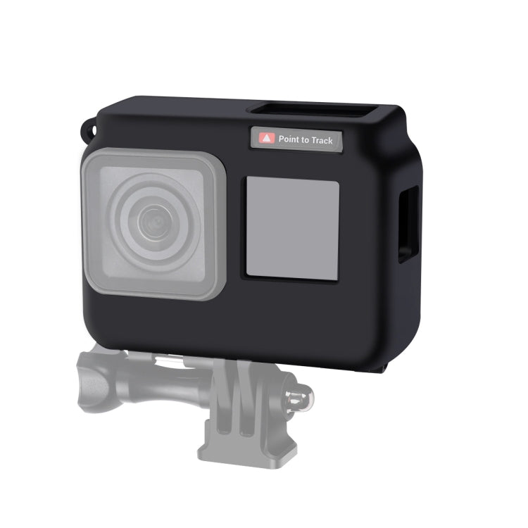 For Insta360 One R 4K with Frame Shockproof Silicone Protective Case with Lens Cap Cover(Black)