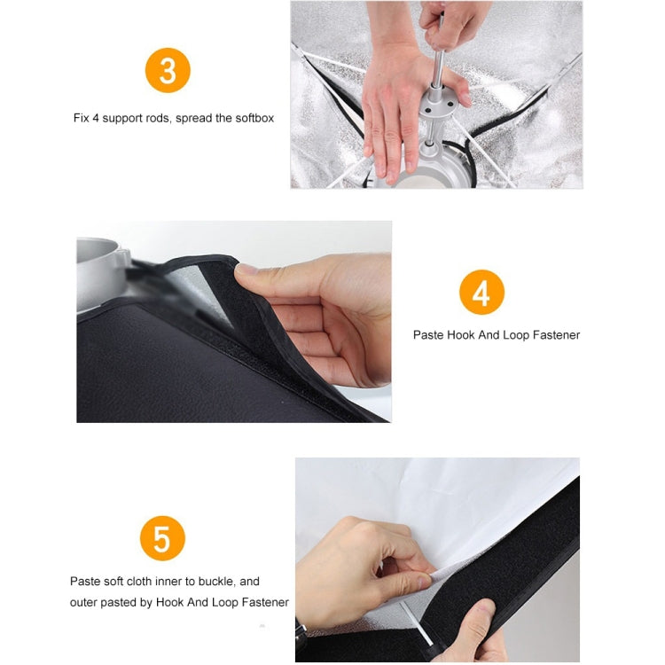 Godox 60 x 60cm Rectangle Softbox Photo Studio Bowens Mount Diffuser for Speedlite (Black) - free shipping - PMC Jewellery - Order now!