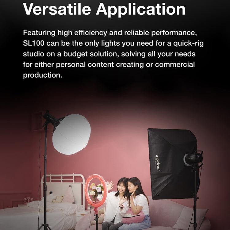 Godox SL100D 100W 5600K Daylight-balanced LED Light Studio Continuous Photo Video Light(UK Plug)