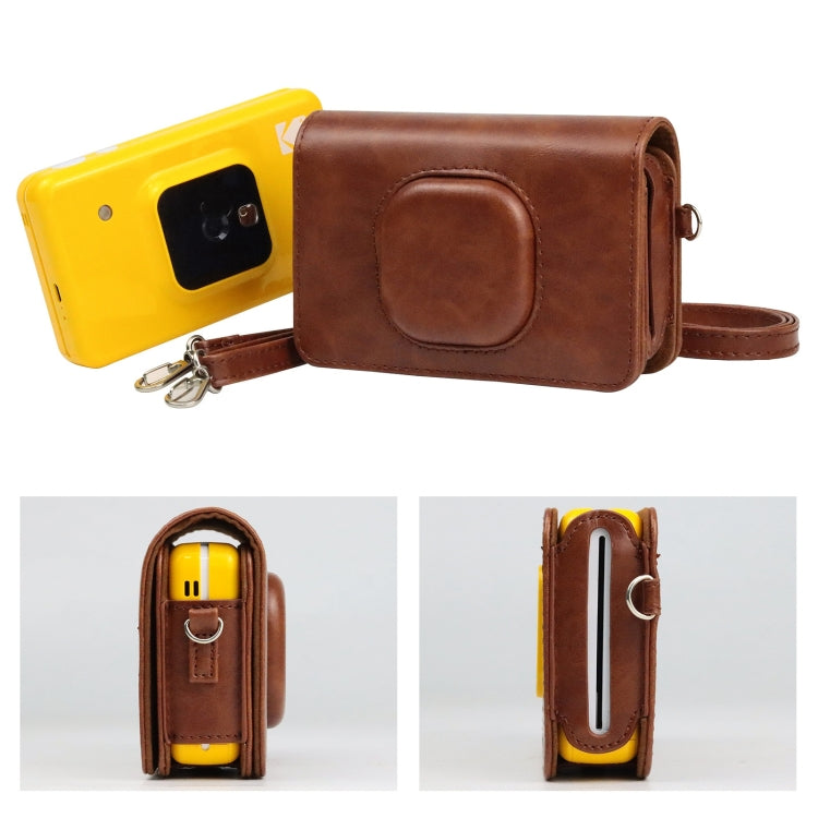 For Kodak Mini Shot2 C210 instax Full Body Camera PU Leather Case Bag with Strap(Brown) - free shipping - PMC TechLife - Order now!