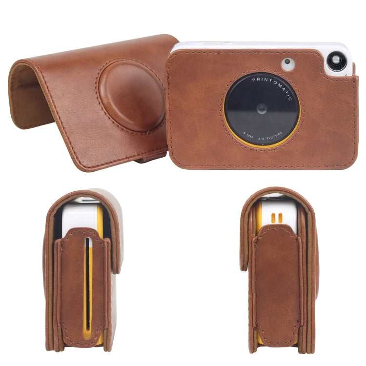 For Kodak PRINTOMATIC Full Body Camera PU Leather Case Bag with Strap (Brown) - Leather Bag by PMC TechLife | Online Shopping South Africa | PMC TechLife | Buy Now Pay Later Mobicred
