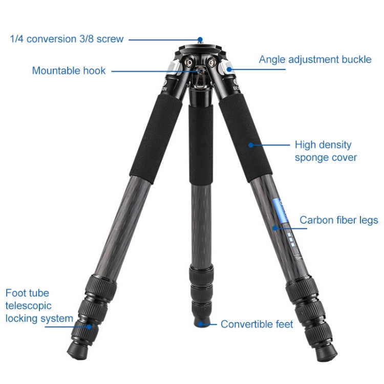 BEXIN RC334 Portable Collapsible Carbon Fiber Camera Tripod with K44 Panoramic BallHead - free shipping - PMC Jewellery - Order now!