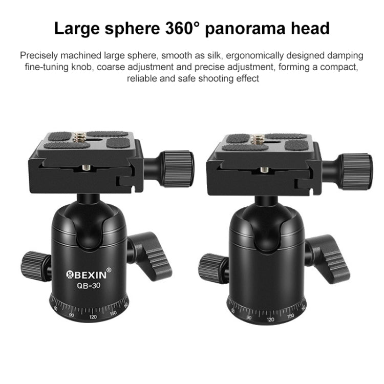 BEIXIN QB-30 360 Degree Rotation Panorama Metal Ball Head with Quick Release Plate