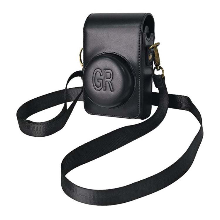 Full Body Camera PU Leather Case Bag with Strap for Ricoh GR / GRII / GRIII, Casio ZR1200 / ZR1500/ ZR2000/ ZR3500, ZR3600 / ZR3700 / ZR5500 (Black)