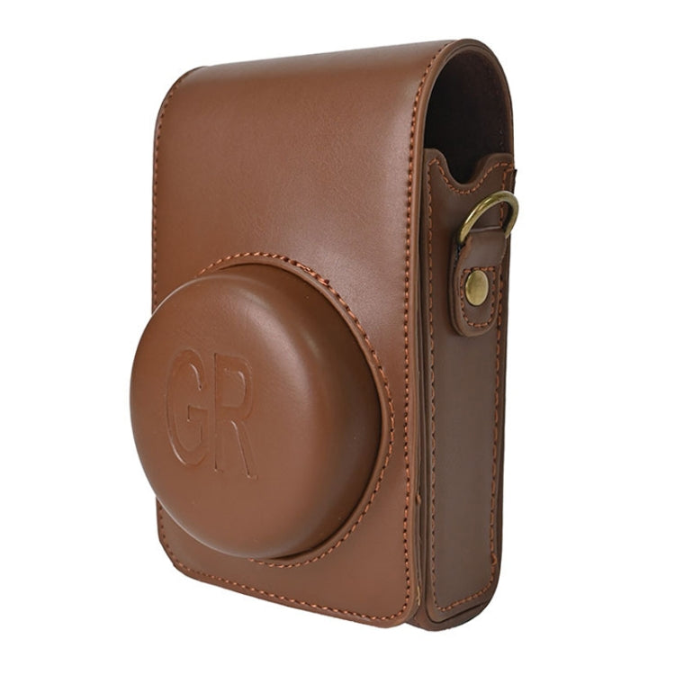 Full Body Camera PU Leather Case Bag with Strap for Ricoh GR / GRII / GRIII, Casio ZR1200 / ZR1500/ ZR2000/ ZR3500, ZR3600 / ZR3700 / ZR5500 (Coffee)