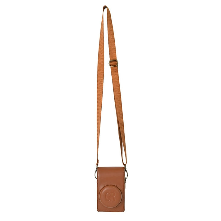 Full Body Camera PU Leather Case Bag with Strap for Ricoh GR / GRII / GRIII, Casio ZR1200 / ZR1500/ ZR2000/ ZR3500, ZR3600 / ZR3700 / ZR5500 (Brown)