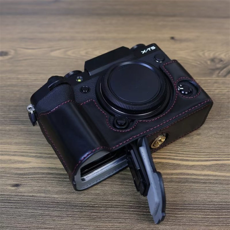 For FUJIFILM X-T5 1/4 inch Thread PU Leather Camera Half Case Base (Black) - Half Case by PMC TechLife | Online Shopping South Africa | PMC TechLife | Buy Now Pay Later Mobicred