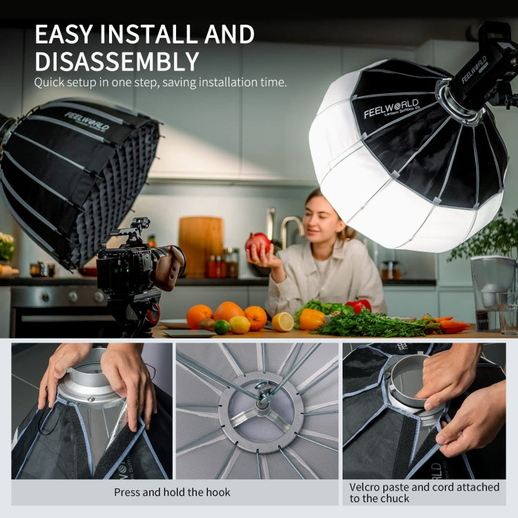 FEELWORLD FSL65 65cm Lantern Softbox Quick Release Diffuser with Bowens Mount - free shipping - PMC Jewellery - Order now!
