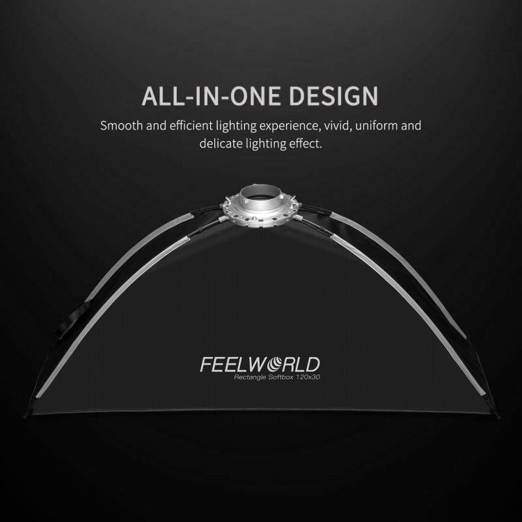 FEELWORLD FSR120 30x120cm Rectangular Softbox Quick Release Bowens Mount Diffuser - free shipping - PMC Jewellery - Order now!