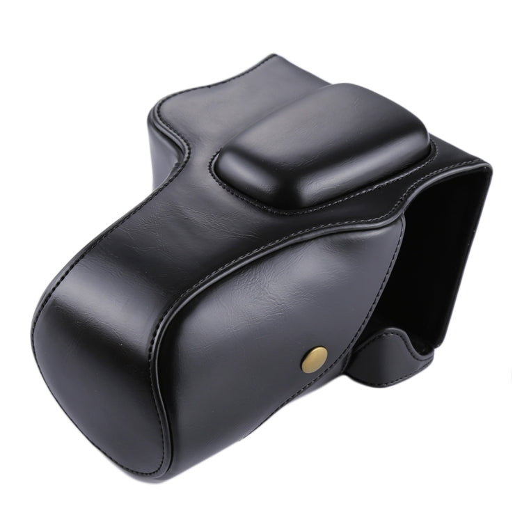 Full Body Camera PU Leather Case Bag for Canon EOS 200D (18-55mm Lens)(Black)
