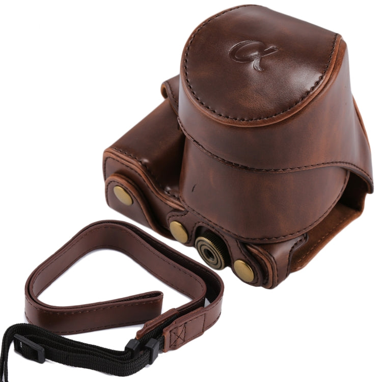 Full Body Camera PU Leather Case Bag with Strap for Sony NEX 5N / 5R / 5T (16-50mm / 18-55mm Lens)(Coffee)