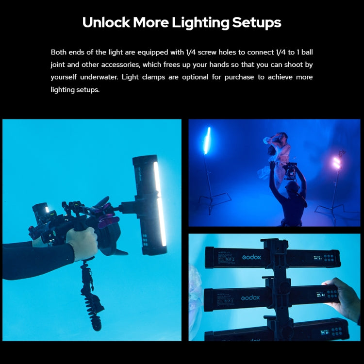 Godox WT25R Water-resistant Tube Light 25cm RGB Photo Video Fill Light