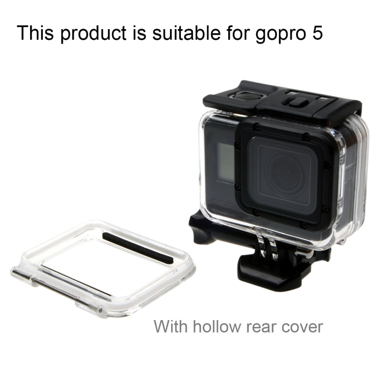 For GoPro NEW HERO /HERO6 /5 30m Water-resistant Housing Protective Case + Hollow Back Cover with Buckle Basic Mount & Screw, No Need to Disassemble Lens(GP413)