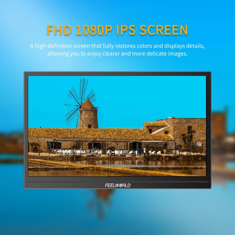 FEELWORLD DH156 15.6 inch Portable External Monitor FHD 1080P USB-C HDMI (Black) - free shipping - PMC Jewellery - Order now!