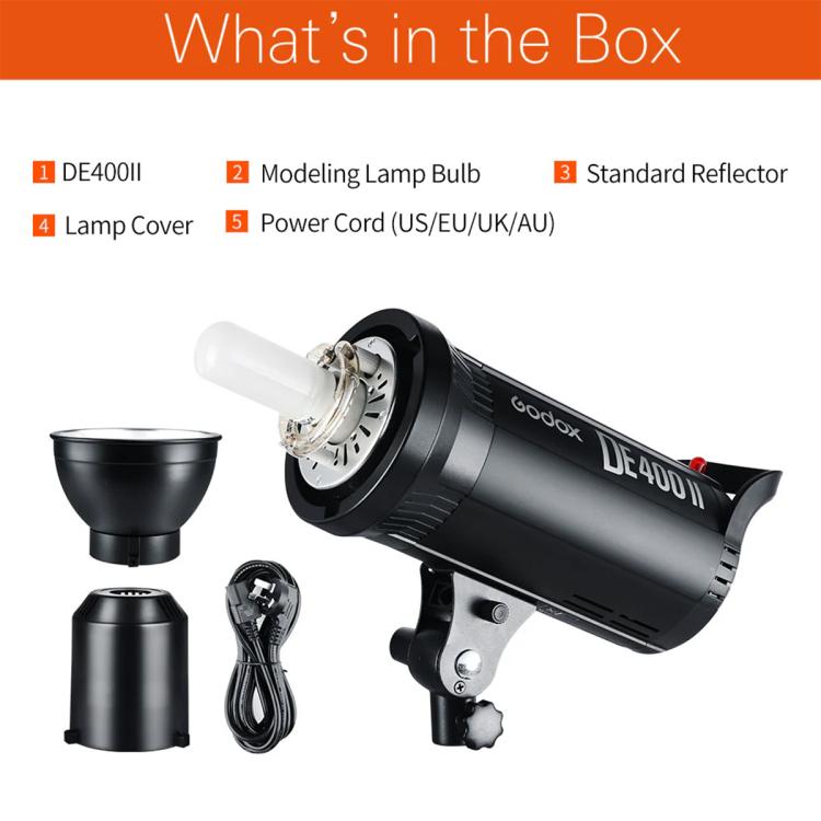 Godox DE400II 400Ws Studio Flash Light Strobe Lamp Head Bowens Mount Speedlight (EU Plug) - free shipping - PMC TechLife - Order now!