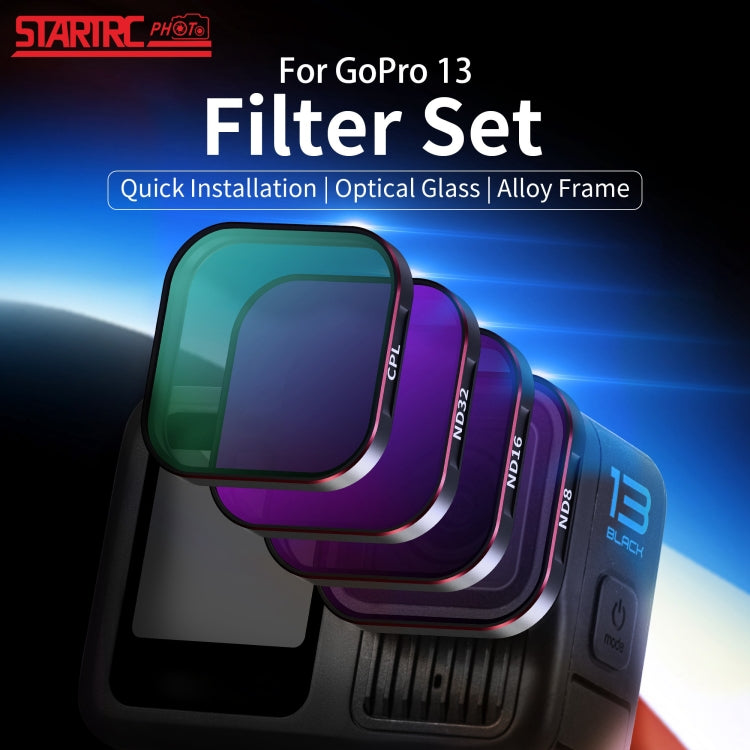 For GoPro HERO13 Black STARTRC Quick Release 4 in 1 ND8 ND16 ND32 CPL Lens Filter - free shipping - PMC Jewellery - Order now!