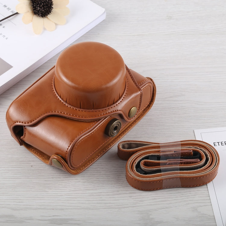 Full Body Camera PU Leather Case Bag with Strap for Fujifilm X100F (Brown)