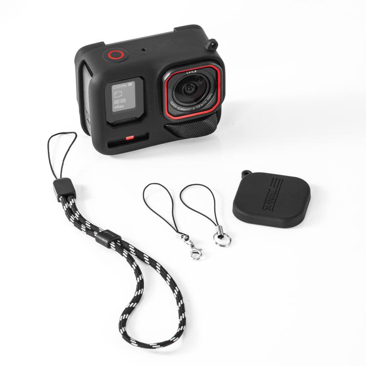 For Insta360 Ace Pro 2 STARTRC Body Silicone Case with Lens Cap & Lanyard (Black)