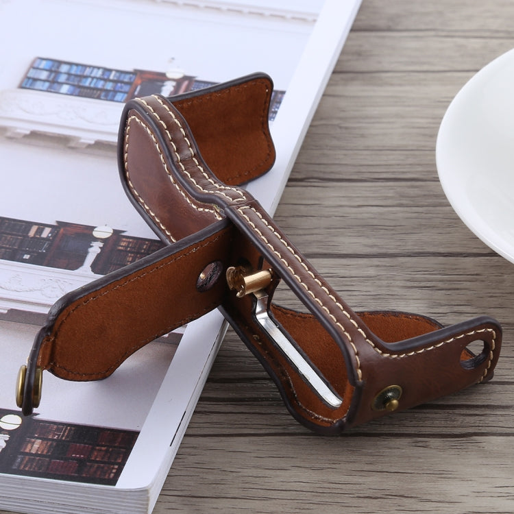 1/4 inch Thread PU Leather Camera Half Case Base for Canon G7 X Mark II (Coffee) - Half Case by PMC TechLife | Online Shopping South Africa | PMC TechLife | Buy Now Pay Later Mobicred