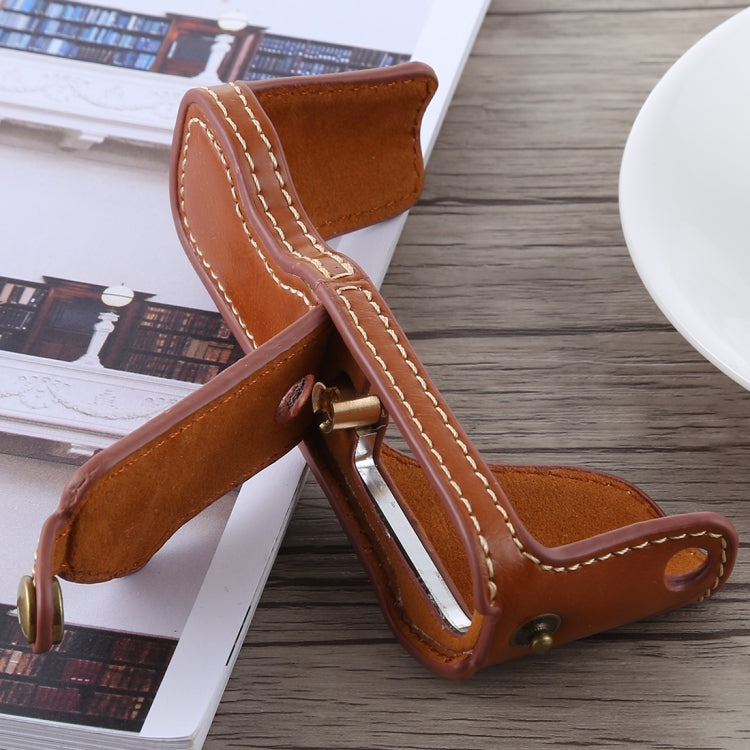 1/4 inch Thread PU Leather Camera Half Case Base for Canon G7 X Mark II (Brown) - Half Case by PMC TechLife | Online Shopping South Africa | PMC TechLife | Buy Now Pay Later Mobicred