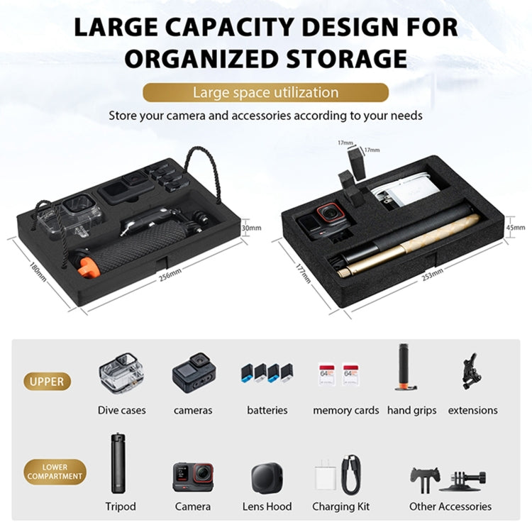 STARTRC DIY Combination Lock Waterproof Dual-layer Suitcase Storage Box (Black) - free shipping - PMC Jewellery - Order now!