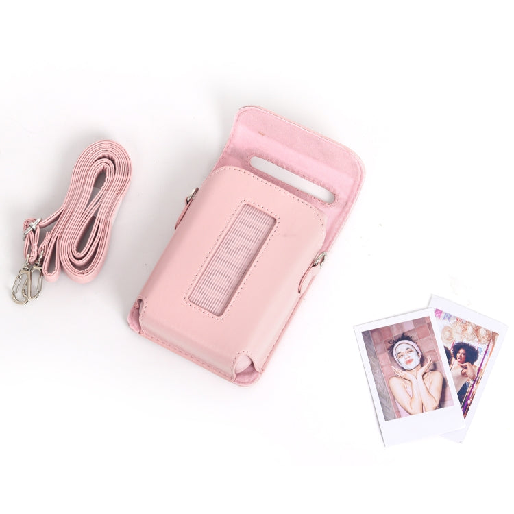 For FUJIFILM Instax mini Link 3 Full Body Leather Case Bag with Strap (Pink) - Leather Bag by PMC TechLife | Online Shopping South Africa | PMC TechLife | Buy Now Pay Later Mobicred