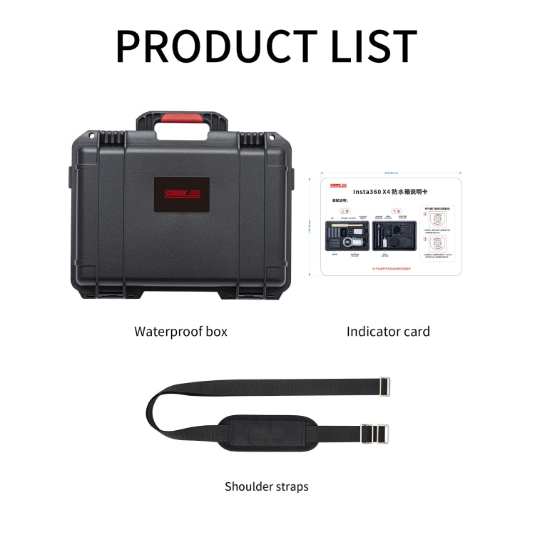For Insta360 X4 STARTRC Water-resistant EVA ABS Dual-layer Suitcase Storage Box (Black)