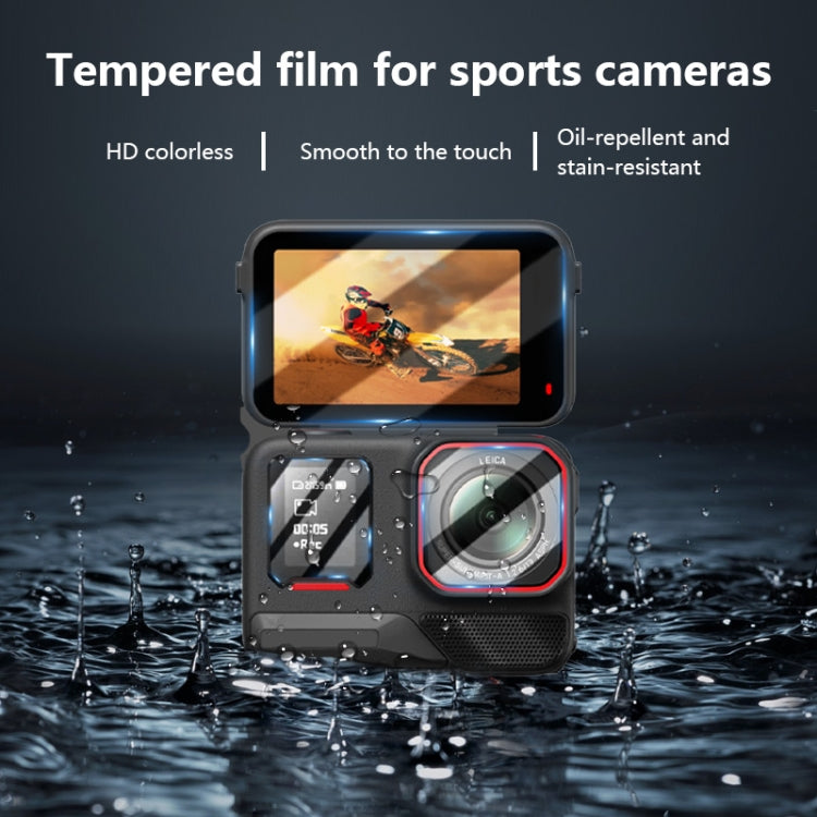 For Insta360 Ace Pro 2 STARTRC 2 Sets 3 in 1 Rear & Front Screen + Lens Tempered Glass Film