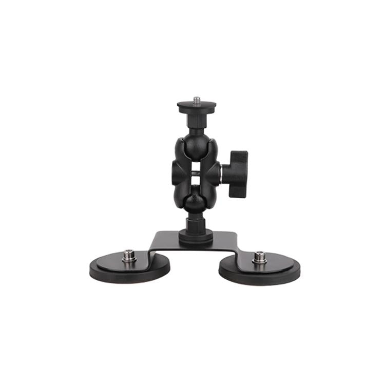 Dual-Leg Magnetic Base 1/4 Screw Fixed Mount Holder for GoPro and Other Action Cameras (Black)