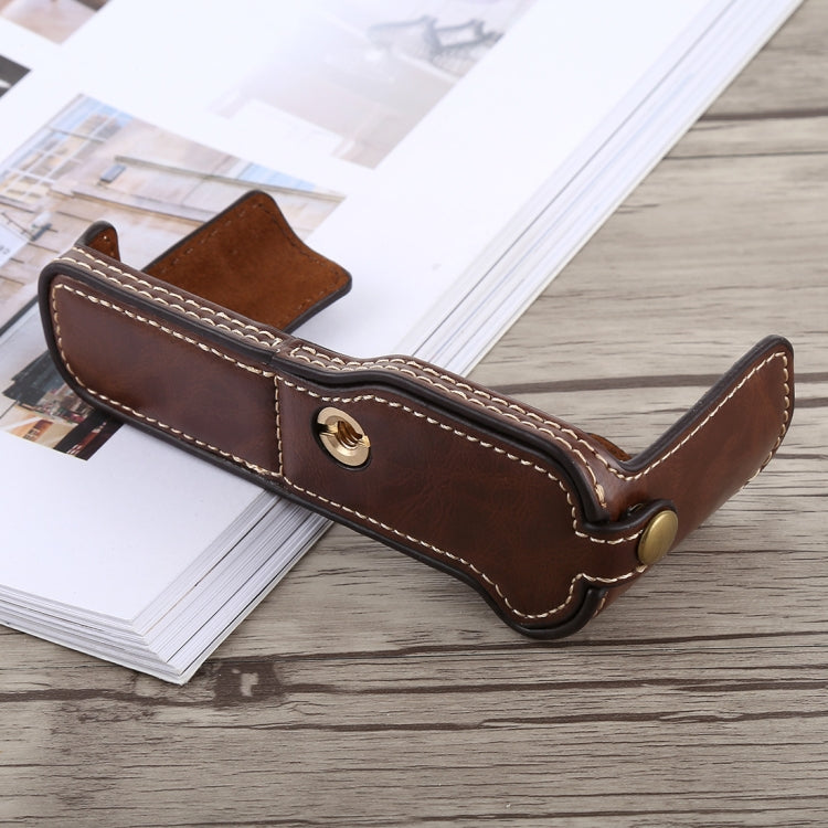 1/4 inch Thread PU Leather Camera Half Case Base for FUJIFILM X-T10 / X-T20 (Coffee) - free shipping - PMC TechLife - Order now!