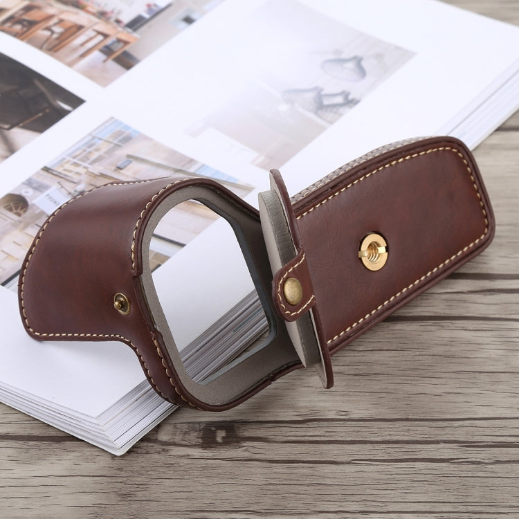 1/4 inch Thread PU Leather Camera Half Case Base for Canon EOS 6D / 6D Mark II (Coffee)