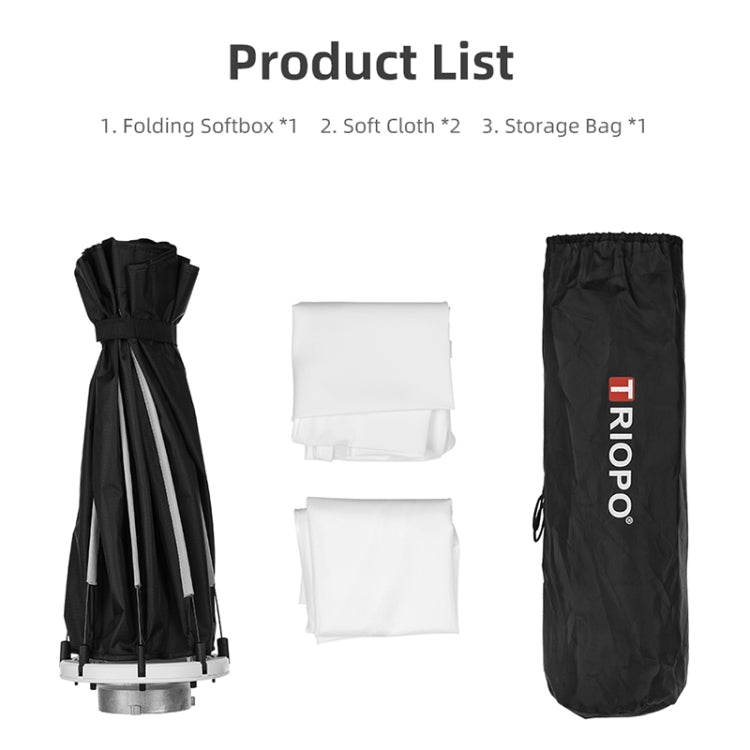 TRIOPO K65 65cm Speedlite Flash Octagon Parabolic Softbox Bowens Mount Diffuser for Speedlite - free shipping - PMC Jewellery - Order now!