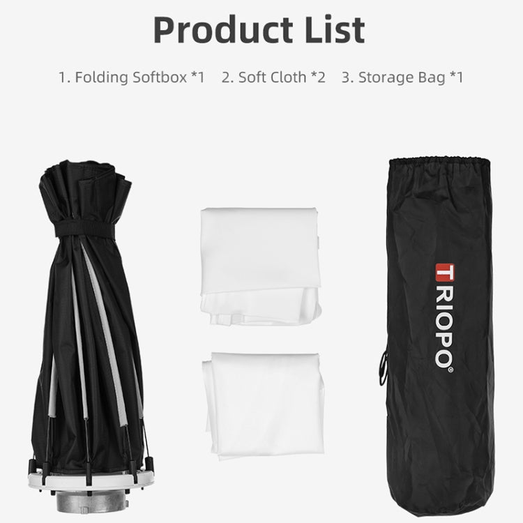 TRIOPO K90 90cm Speedlite Flash Octagon Parabolic Softbox Bowens Mount Diffuser for Speedlite - free shipping - PMC Jewellery - Order now!