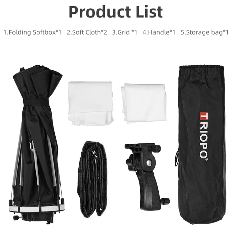 TRIOPO KS55 55cm Speedlite Flash Octagon Parabolic Softbox Diffuser with Bracket Mount Handle - free shipping - PMC Jewellery - Order now!