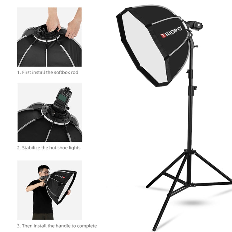 TRIOPO KS90 90cm Dome Speedlite Flash Octagon Parabolic Softbox Diffuser with Bracket Mount Handle for Speedlite - free shipping - PMC Jewellery - Order now!