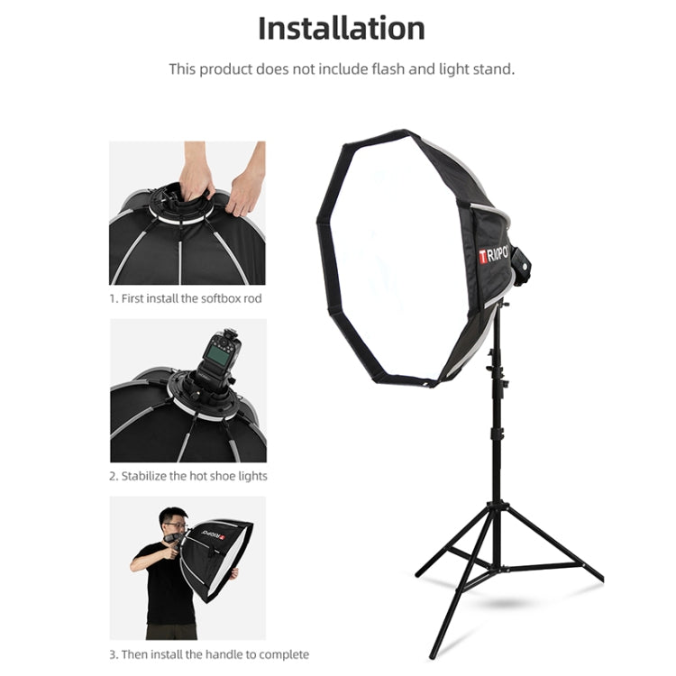 TRIOPO KX65 65cm Dome Speedlite Flash Octagon Parabolic Softbox Diffuser for Speedlite - free shipping - PMC Jewellery - Order now!