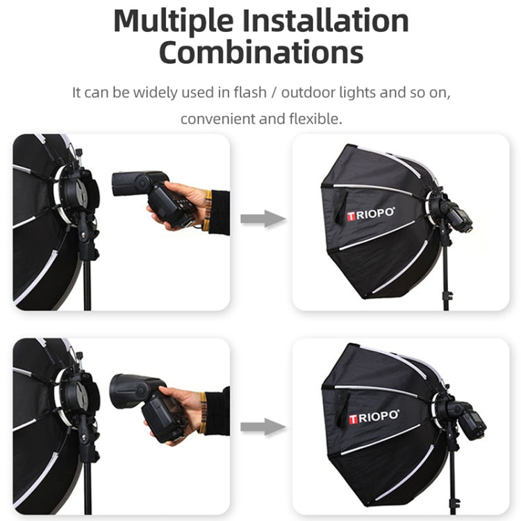 TRIOPO KX65 65cm Dome Speedlite Flash Octagon Parabolic Softbox Diffuser for Speedlite - free shipping - PMC Jewellery - Order now!