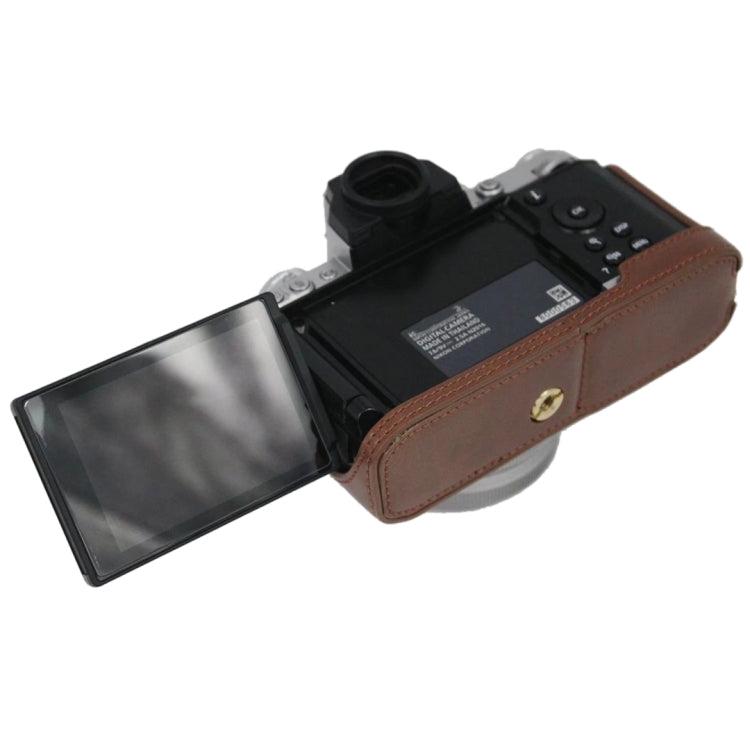 1/4 inch Thread PU Leather Camera Half Case Base for Nikon Z fc (Brown) - Half Case by PMC TechLife | Online Shopping South Africa | PMC TechLife | Buy Now Pay Later Mobicred