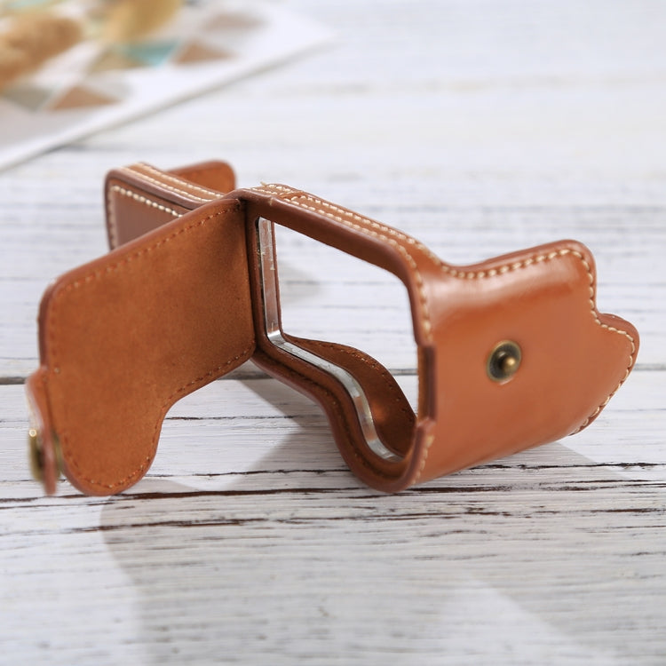 1/4 inch Thread PU Leather Camera Half Case Base for Canon EOS M3(Brown) - free shipping - PMC TechLife - Order now!