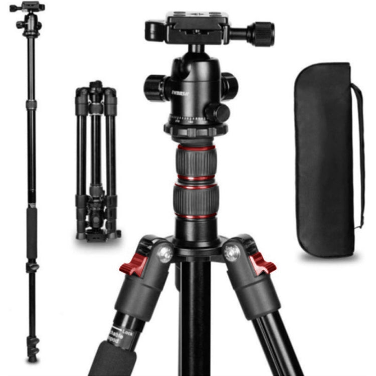 TRIOPO K2508S+B1S Adjustable Portable Aluminum Alloy Tripod with Ball Head for SLR Camera(Red)