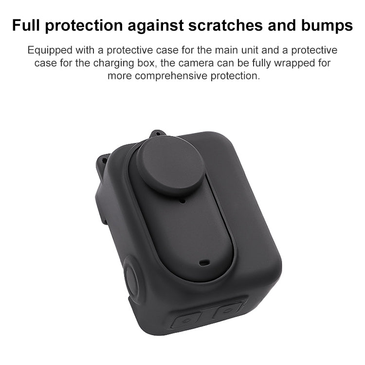 For Insta360 GO 3 Camera Body Charging Case Silicone Case with Lens Cap & Strap (Orange)