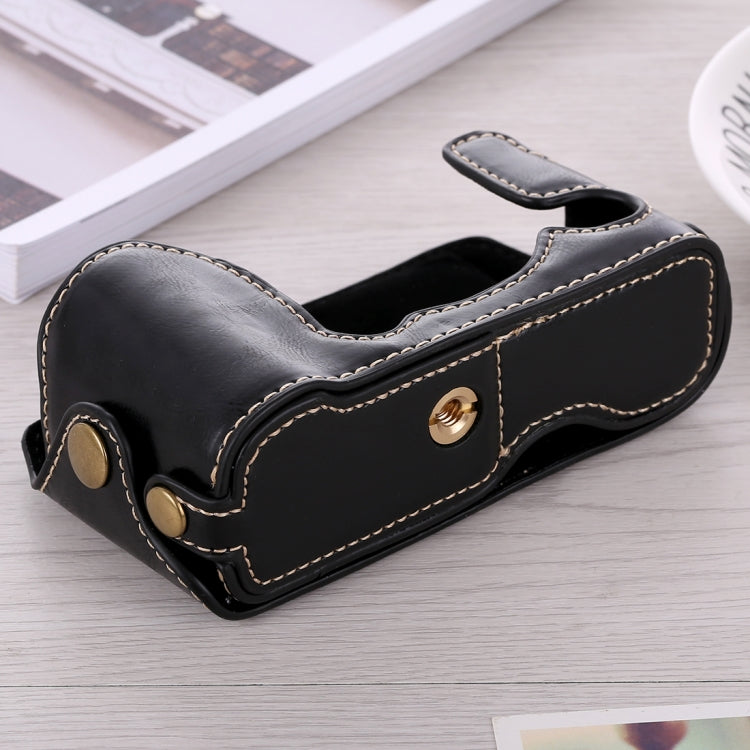 1/4 inch Thread PU Leather Camera Half Case Base for FUJIFILM X-A3 / X-A10(Black) - free shipping - PMC TechLife - Order now!