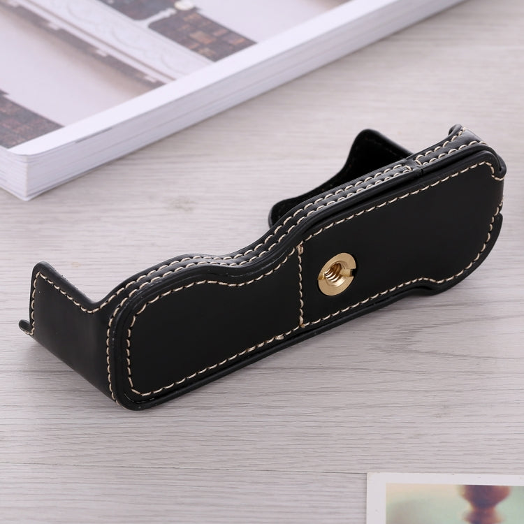 1/4 inch Thread PU Leather Camera Half Case Base for FUJIFILM X-A5 / X-A20(Black) - free shipping - PMC TechLife - Order now!