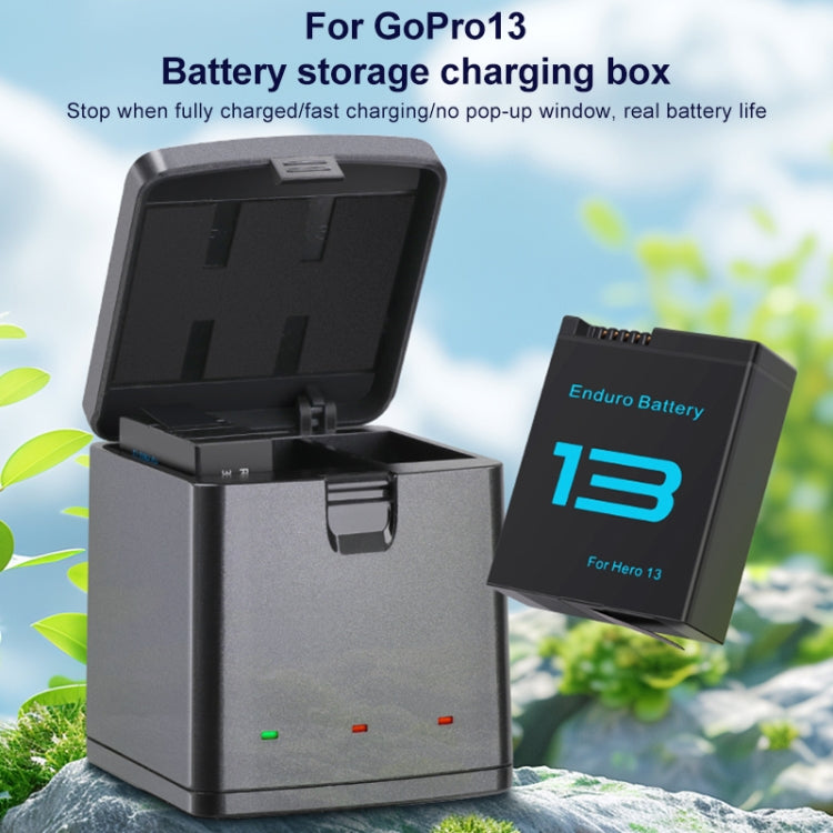 For GoPro HERO13 Black 3-Battery Charging Box Storage Case (Black) - free shipping - PMC Jewellery - Order now!