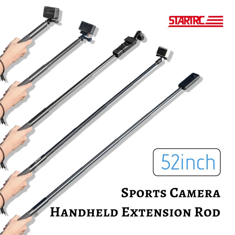 STARTRC 1.3m Handheld Extendable Pole Monopod (Black) - free shipping - PMC Jewellery - Order now!