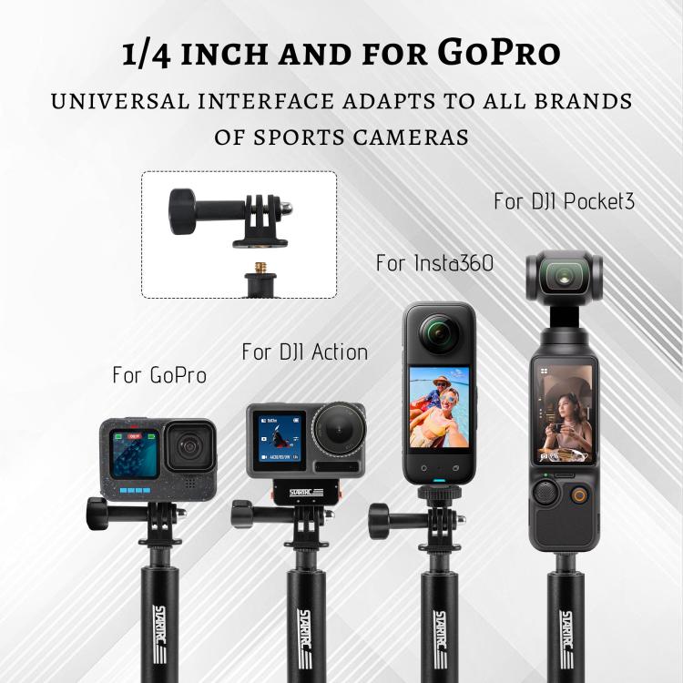 STARTRC 1.3m Handheld Extendable Pole Monopod (Black) - free shipping - PMC Jewellery - Order now!