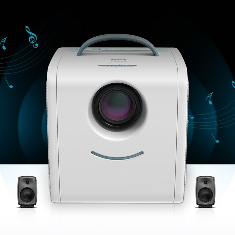 W-S1 10W Children Video Projector 30 Lumens HD 1080P LCD Technology, Support AV / USB / Mini SD Card / HDMI / Audio (Blue)